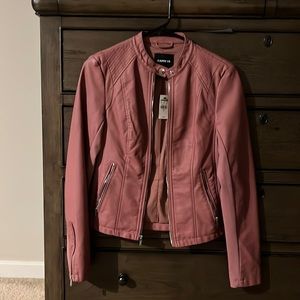 Pink faux leather jacket